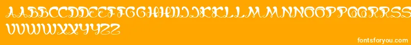BungaMelatiPutih-Schriftart – Weiße Schriften auf orangefarbenem Hintergrund