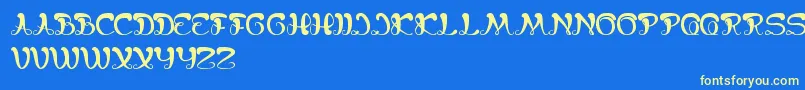 BungaMelatiPutih Font – Yellow Fonts on Blue Background