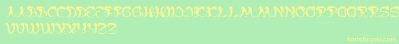 BungaMelatiPutih Font – Yellow Fonts on Green Background