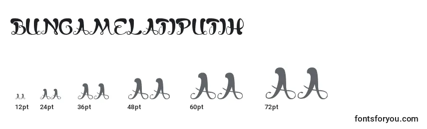 Размеры шрифта BungaMelatiPutih