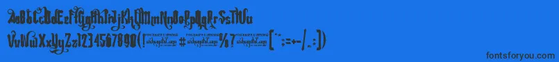 フォントRebelPixyFreeForPersonalUsage – 黒い文字の青い背景