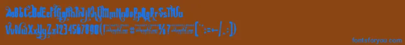 Шрифт RebelPixyFreeForPersonalUsage – синие шрифты на коричневом фоне