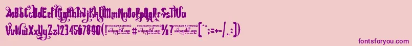 RebelPixyFreeForPersonalUsage Font – Purple Fonts on Pink Background