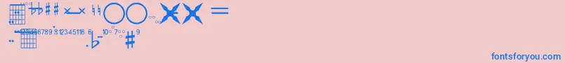 FarhatConstruccionDeAcordes Font – Blue Fonts on Pink Background
