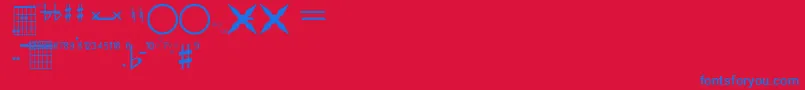FarhatConstruccionDeAcordes Font – Blue Fonts on Red Background