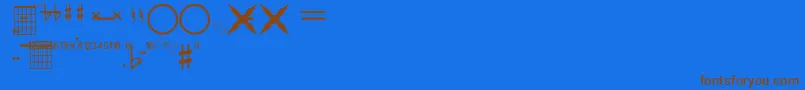 FarhatConstruccionDeAcordes Font – Brown Fonts on Blue Background