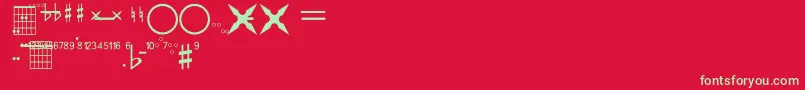 FarhatConstruccionDeAcordes Font – Green Fonts on Red Background