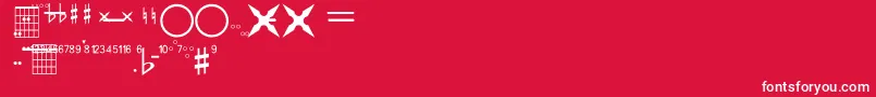 FarhatConstruccionDeAcordes Font – White Fonts on Red Background