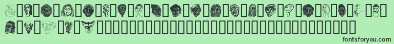 Więcej informacji o czcionce Faces Czcionka Faces – czarne czcionki na zielonym tle