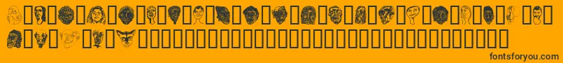 Fonte Faces – fontes pretas em um fundo laranja