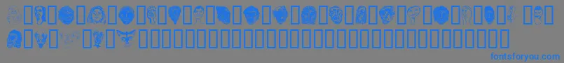 Faces Font – Blue Fonts on Gray Background