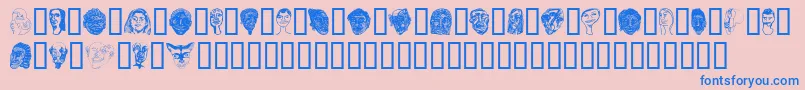 Faces-fontti – siniset fontit vaaleanpunaisella taustalla