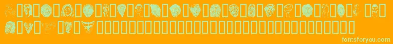 Faces Font – Green Fonts on Orange Background