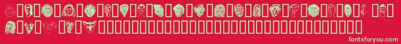 フォントFaces – 赤い背景に緑の文字