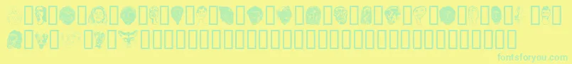 Saiba mais sobre a fonte Faces Fonte Faces – fontes verdes em um fundo amarelo