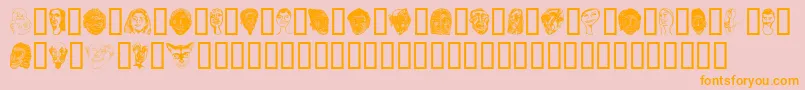 フォントFaces – オレンジの文字がピンクの背景にあります。