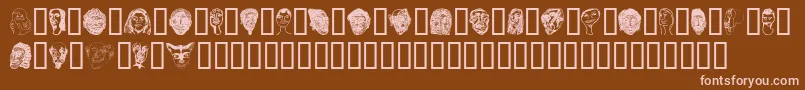 Lisätietoja Faces-fontista Faces-fontti – vaaleanpunaiset fontit ruskealla taustalla