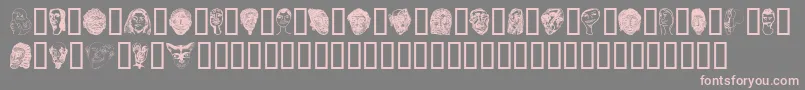 フォントFaces – 灰色の背景にピンクのフォント