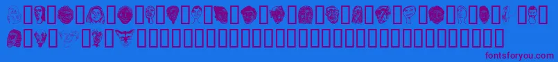 More about Faces Font Faces Font – Purple Fonts on Blue Background