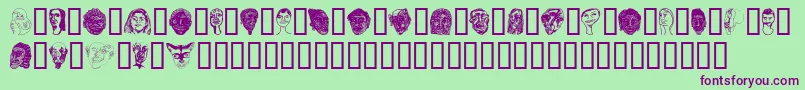 Faces Font – Purple Fonts on Green Background