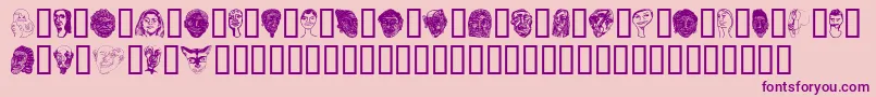 Police Faces – polices violettes sur fond rose