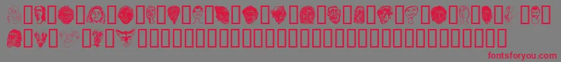 Faces Font – Red Fonts on Gray Background