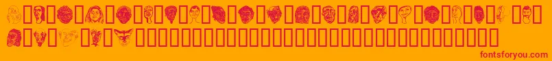 Faces Font – Red Fonts on Orange Background