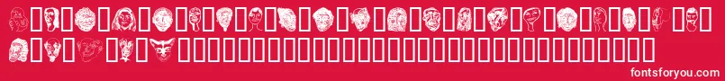 Czcionka Faces – białe czcionki na czerwonym tle