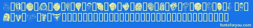 Faces Font – Yellow Fonts on Blue Background