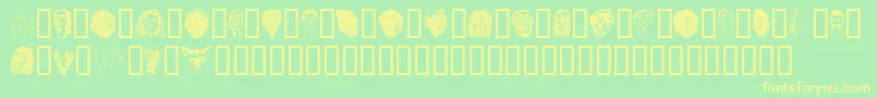 Fonte Faces – fontes amarelas em um fundo verde