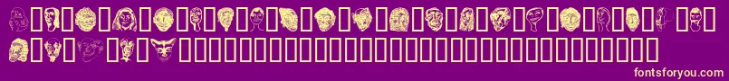 Faces Font – Yellow Fonts on Purple Background