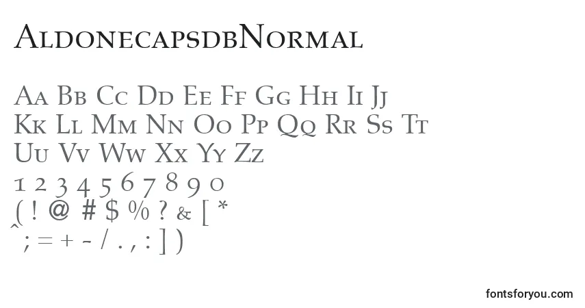 AldonecapsdbNormal-fontti – aakkoset, numerot, erikoismerkit