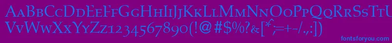 フォントAldonecapsdbNormal – 紫色の背景に青い文字
