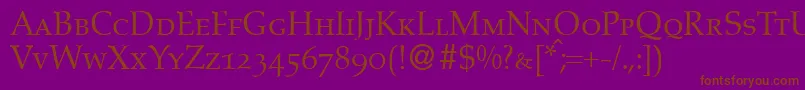 Шрифт AldonecapsdbNormal – коричневые шрифты на фиолетовом фоне