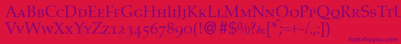 AldonecapsdbNormal Font – Purple Fonts on Red Background