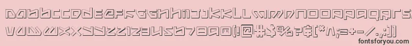 Kobold3D-Schriftart – Schwarze Schriften auf rosa Hintergrund