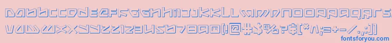 Kobold3D-fontti – siniset fontit vaaleanpunaisella taustalla
