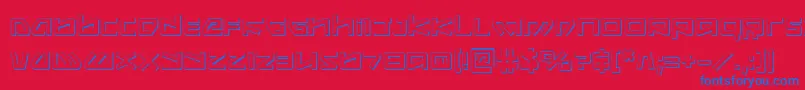 Fonte Kobold3D – fontes azuis em um fundo vermelho