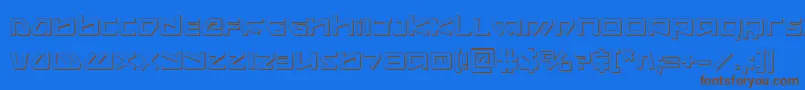 Kobold3D-fontti – ruskeat fontit sinisellä taustalla