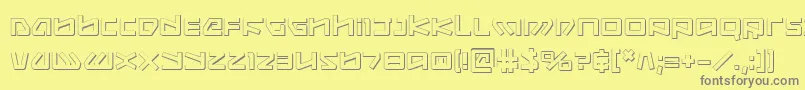 フォントKobold3D – 黄色の背景に灰色の文字