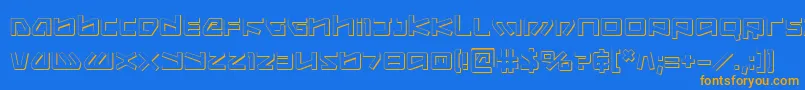 Kobold3D-Schriftart – Orangefarbene Schriften auf blauem Hintergrund