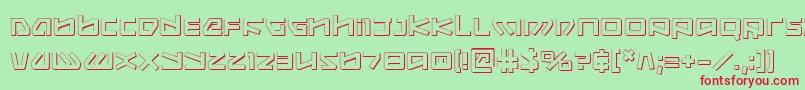 フォントKobold3D – 赤い文字の緑の背景