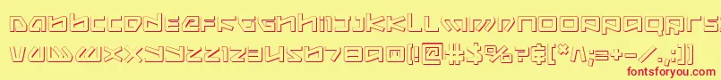 Kobold3D-Schriftart – Rote Schriften auf gelbem Hintergrund