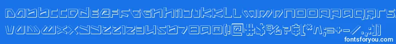 Kobold3D-Schriftart – Weiße Schriften auf blauem Hintergrund