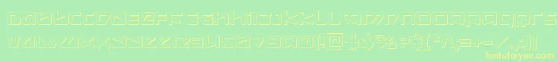 Kobold3D-fontti – keltaiset fontit vihreällä taustalla
