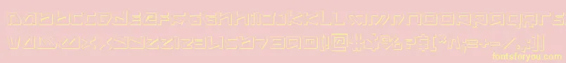 フォントKobold3D – 黄色のフォント、ピンクの背景