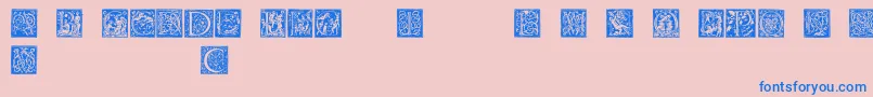 Barockcaps Font – Blue Fonts on Pink Background