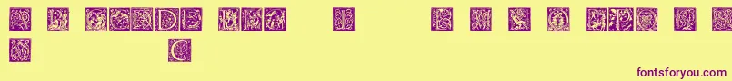 Barockcaps Font – Purple Fonts on Yellow Background