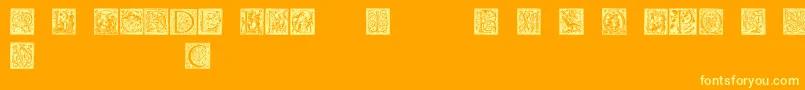 Barockcaps Font – Yellow Fonts on Orange Background