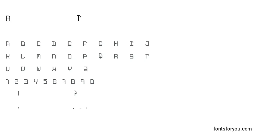 Schriftart AcantiladaType – Alphabet, Zahlen, spezielle Symbole